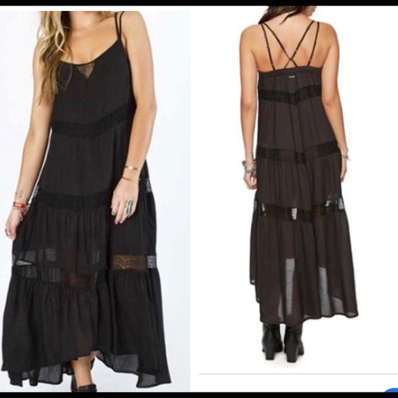 Billabong Dresses & Skirts - Billabong Black Lace Maxi Dress